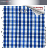 Blue White Hamilton Plaid #cc80, 100% Cotton, Men's Monogrammed Custom Tailored Dress Shirt gs