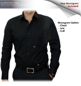 Super Soft Med Check Purple Black Fine Counts Cotton Custom Monogrammed Dress Shirt (#094DPR)