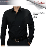 Sky Blue 100's Count Pin Dot Custom Monogrammed Dress Shirt (#cc49)