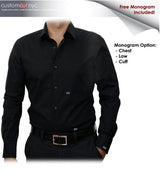 Black  80's 2 Ply Non Iron Online Dress Shirt (Item cc53) gs