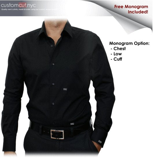 Black  80's 2 Ply Non Iron Business Dress Shirt (Item cc53) amz