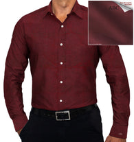 Red Black Textured Button Down Dress Shirt  (NF03)