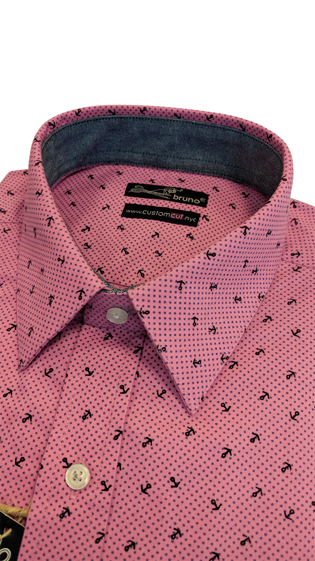 Anchors Away Print  #cc122, 100% Cotton, Men's Monogrammed Custom Tailored Shirt