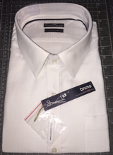 White Texture #cc3, 100% Cotton, Men's Monogrammed Custom Tailored Dress Shirt gs