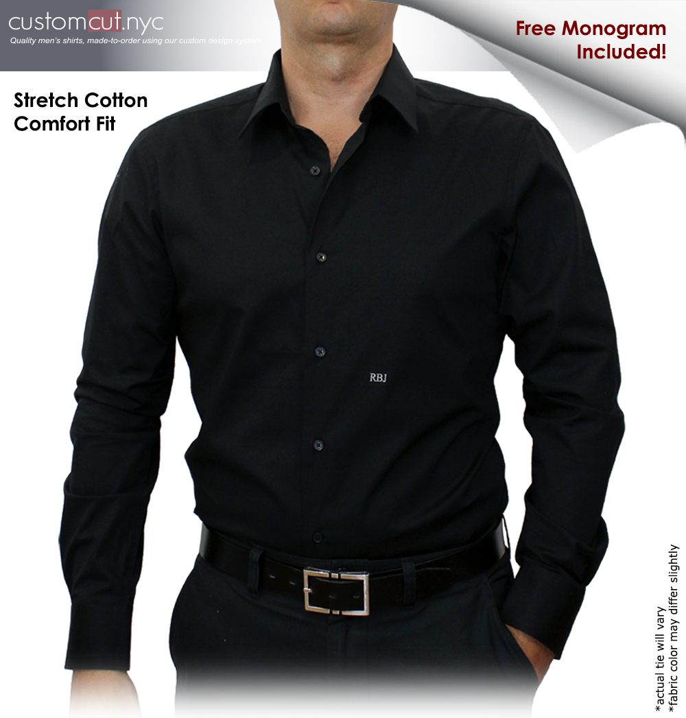 Mens monogrammed shirts - Black monogrammed (Item cc37) gs