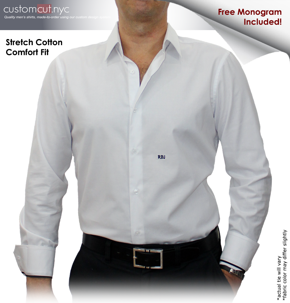 Mens Business Shirt Custom White monogrammed (ITEM gs#cc68)
