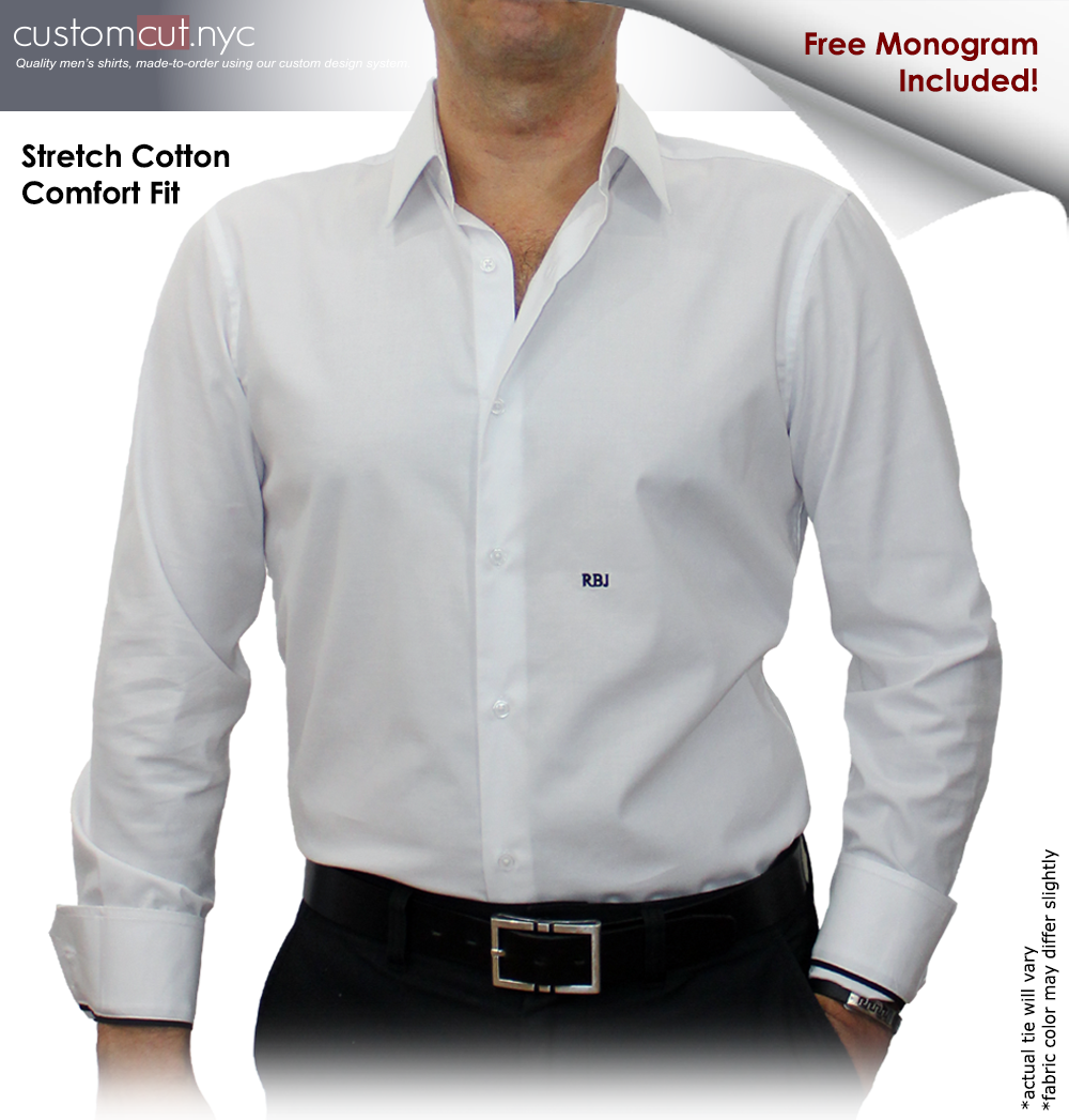 Mens Business Shirt Custom White monogrammed (ITEM #cc68) gs