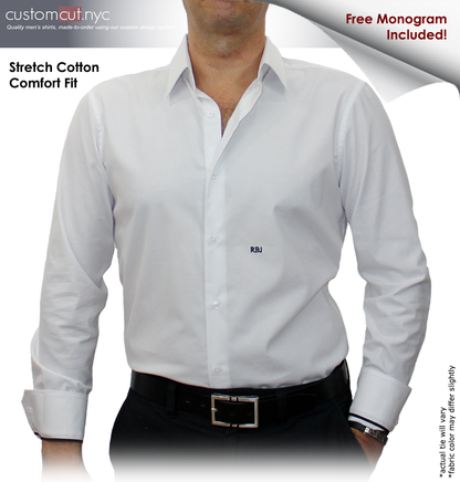 Mens Business Shirt Custom White monogrammed (ITEM #cc68) gs