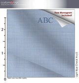 Light Blue Check #cc5, 100% Cotton, 100% Cotton, Men's Monogrammed Custom Tailored Dress Shirt gs