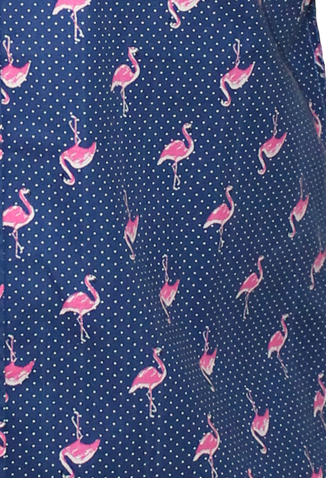 Short Sleeve Printed Button Shirt Flamingo 100% Cotton
