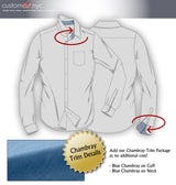 Chambray Grey, 100% Cotton, Men's Monogrammed Custom Tailored Shirt (#CC127)