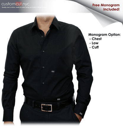 Tie Set, Red Solid #cc41, 100% Cotton Men's Monogrammed Custom Dress Shirt.