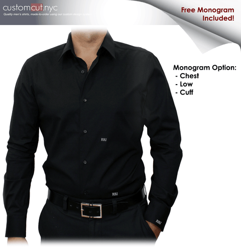 Mens monogrammed shirts - White monogrammed (ITEM #cc68) main image 1
