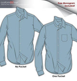 Blue Dots, 100% Cotton, Men's Monogrammed Custom Tailored Shirt (#CC126)